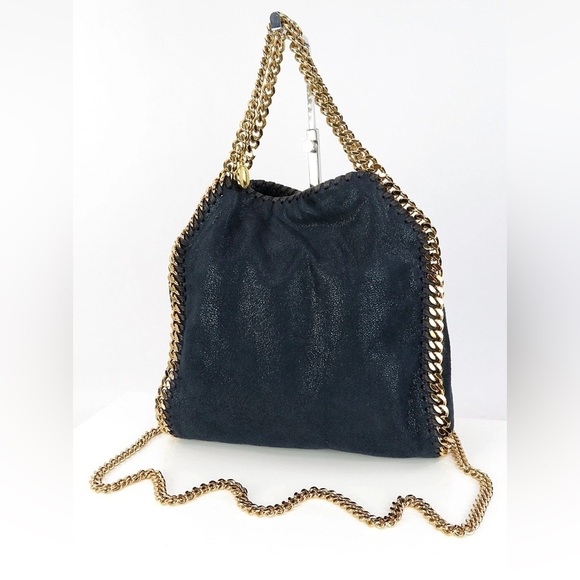Stella McCartney Black and Gold Chain Shoulder Bag - Picture 2 of 15